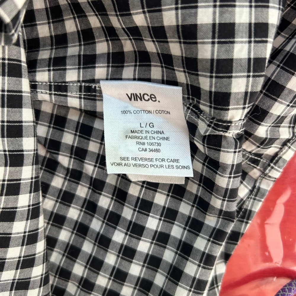 Mens Black Gingham Cotton Long Sleeve Button Up Collared Dress Shirt L Workwear - Picture 3 of 6